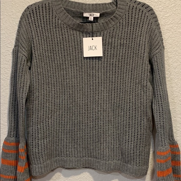 New with tags BB Dakota (Jack line from Nordstrom) gray and orange sweater - Picture 2 of 2